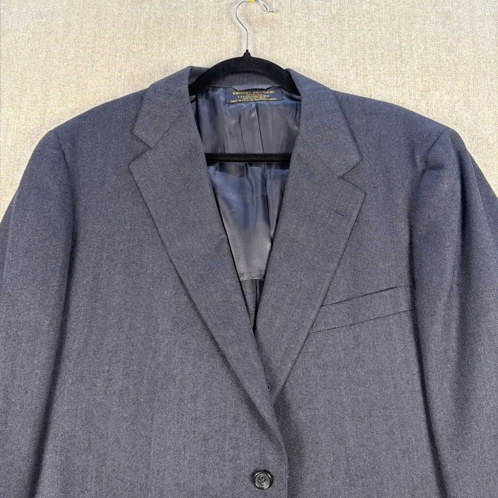 VTG Brooks Brothers Men's 100% Wool 2-Button Blazer Blue Herringbone • USA • 44L